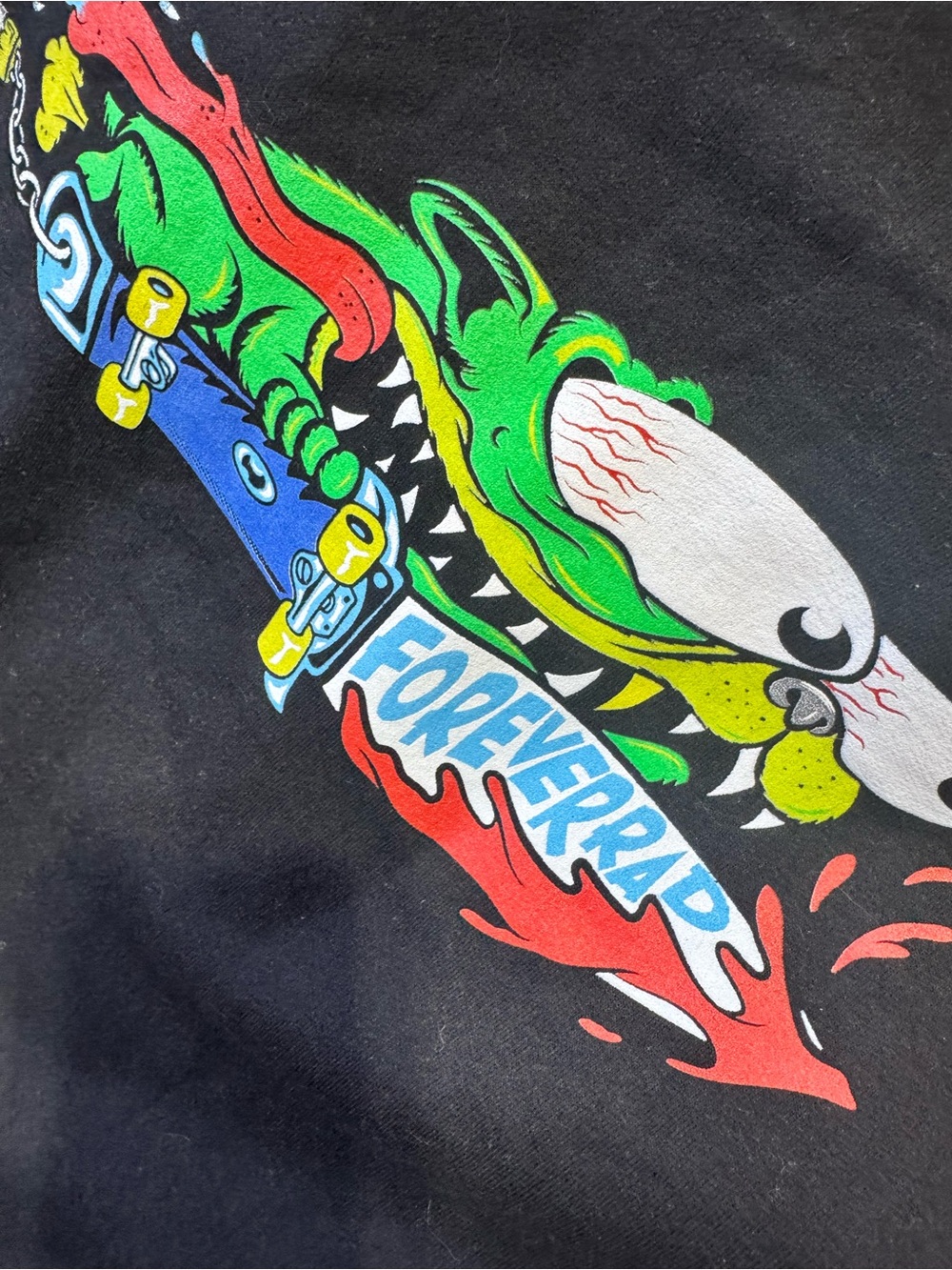 Gildan Black Hoodie with White Forever Rad Chest Logo - Picture 4 of 5